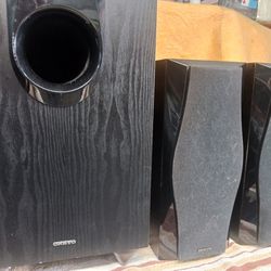 Onkyo ,SKW-560, SKW-560F ,SUBWOOFER  W/ Left and Right Front Speakers 