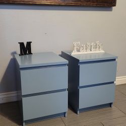 TWO NICE BABY BLUE NIGHTSTANDS