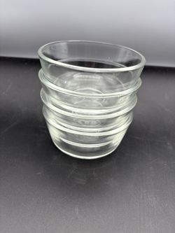 Fire King Anchor Hocking Ramekins Lot Of 4 Clear 8 Oz Used 