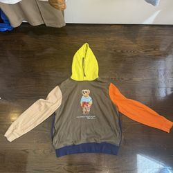 NWT Ralph Lauren Men's Colorblock Polo Bear Hoodie Sweatshirt