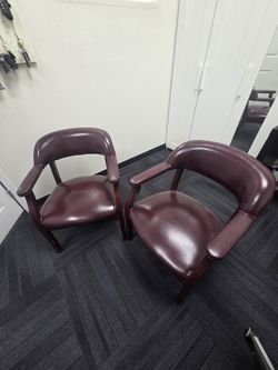 2 Oxblood Luxurious Conference Chairs
