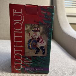 Possible Dreams Patriotic Santa Ornament 