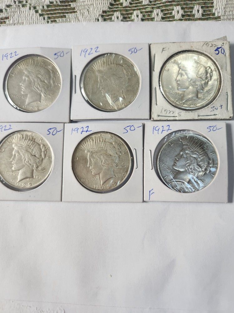 1922 Peace Dollars $50 Each
