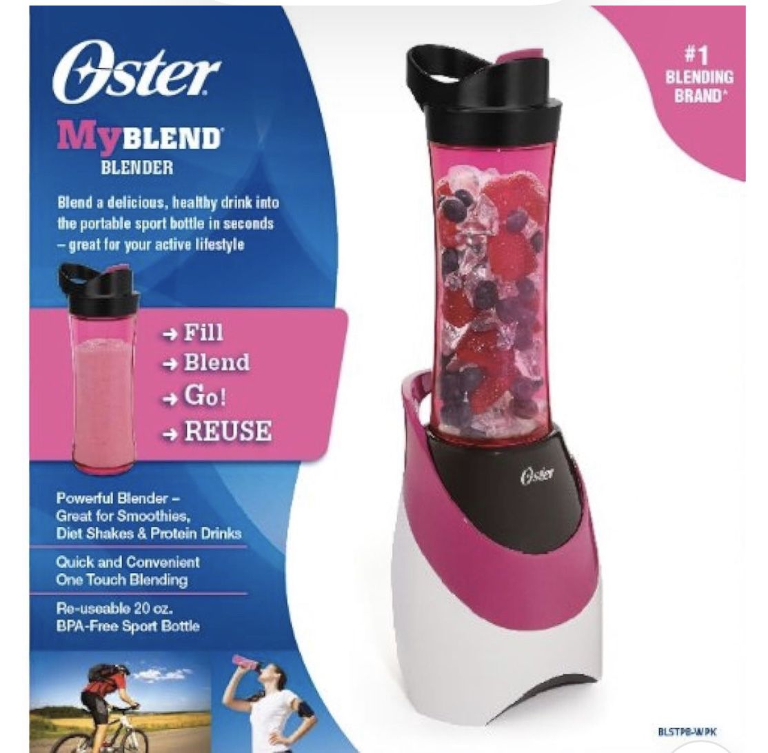 Oster BLSTPB-WPK My Blend 250-Watt Blender with Travel Sport Bottle, Pink $45