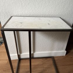 Marble top end side table