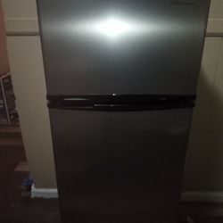 Stainless Steel Refrigerator, 7.5 Cubic Ft, Like New.