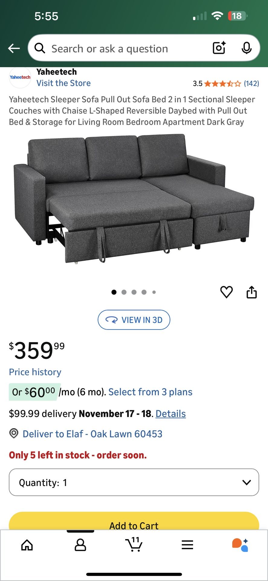 Sleeper Sofa Bed