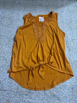 New York Laundry Mustard Sleeveless Top