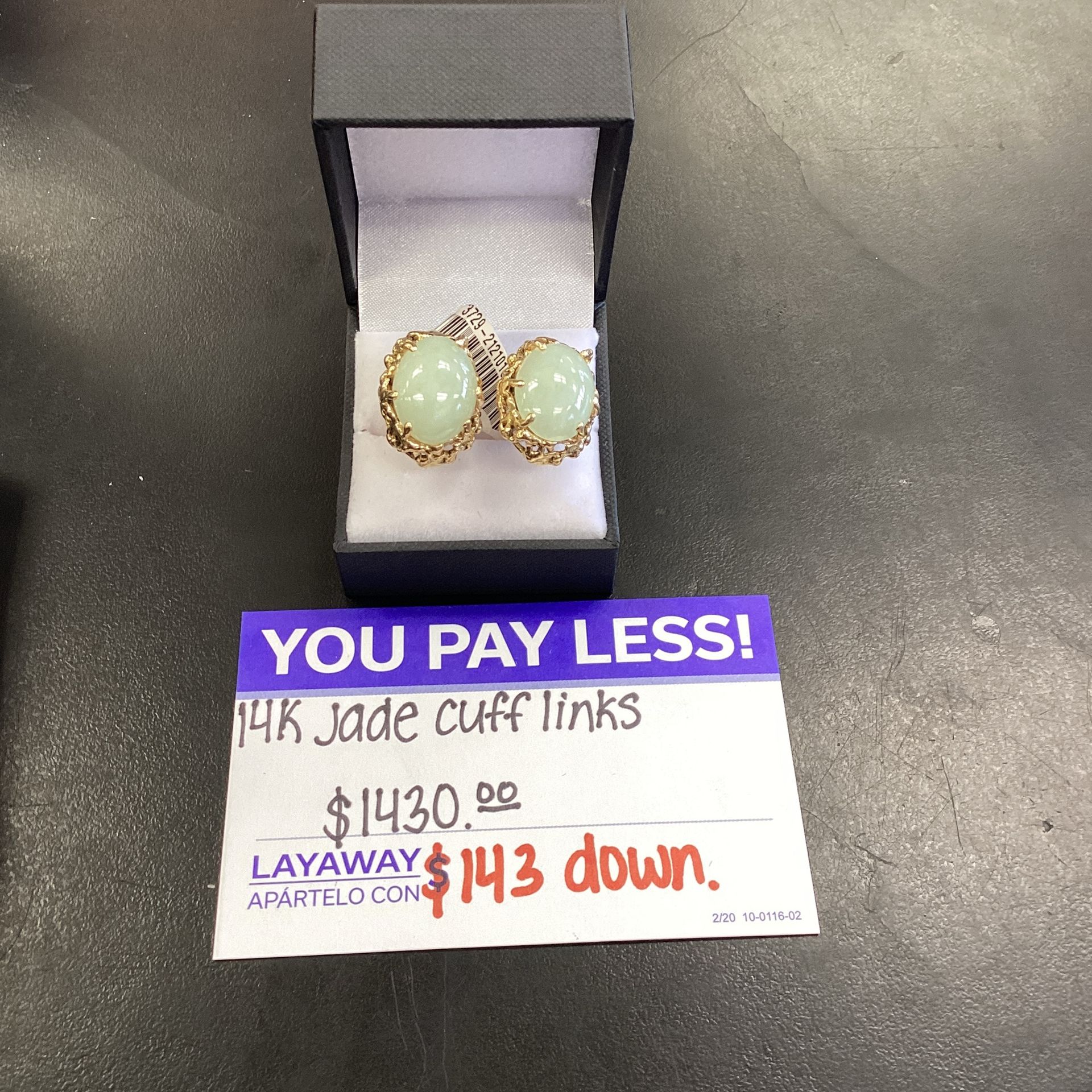 14K Jade Cuff Links