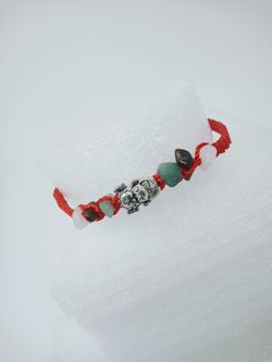 Red Bracelet lucky frog& three quartz powers