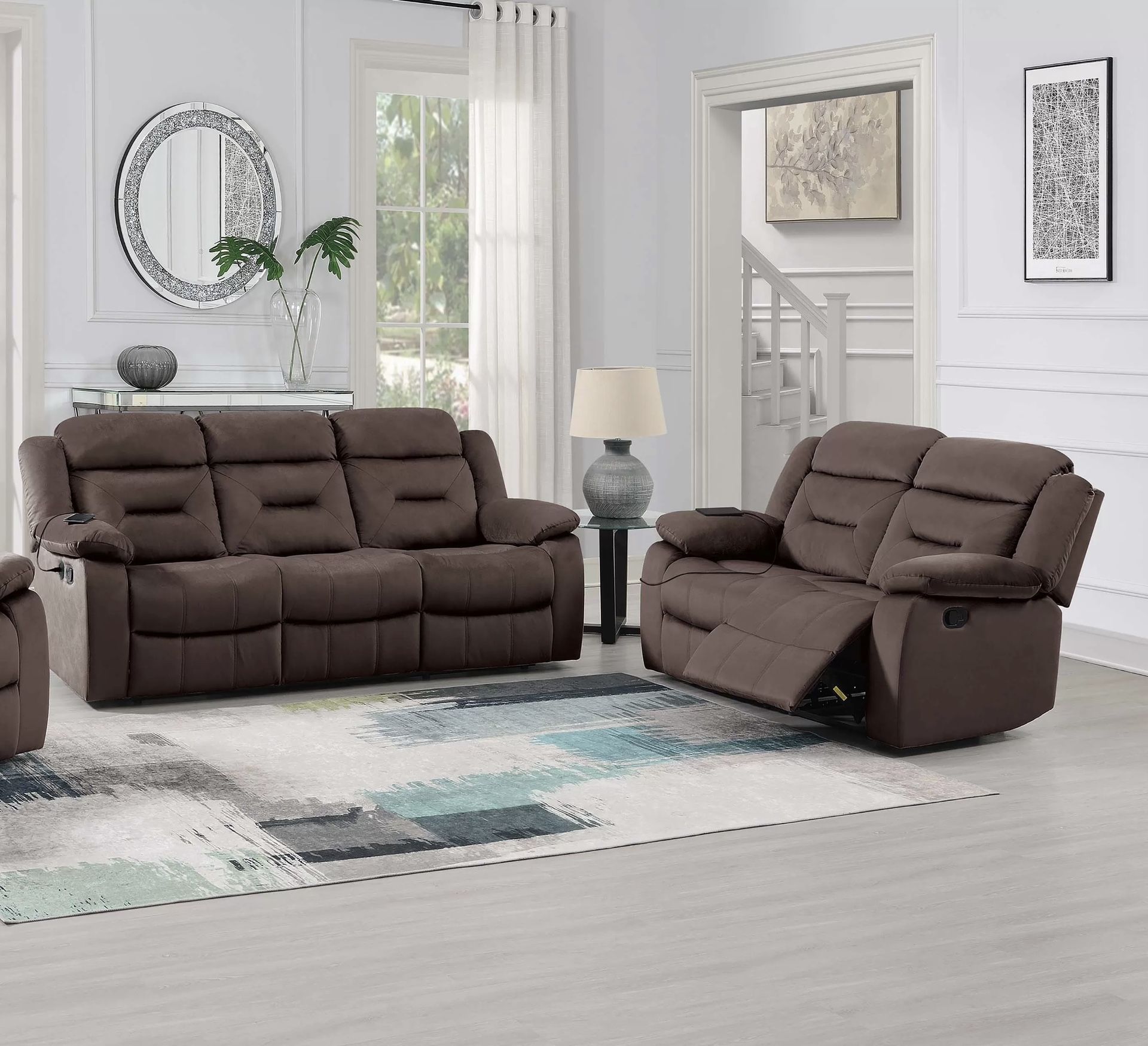 Recliner Sofa And Loveseat With USB Port Brand New