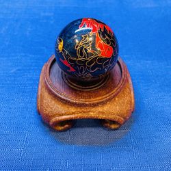 Beautiful Chinese Cloisonné  Boading Ball With Chime 