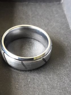 8MM Tungsten Carbide Ring Brushed, size 9