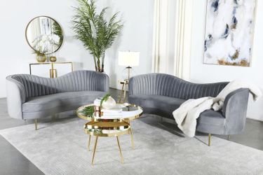 New 2 pc living room set with sofa and loveseat both on sale now don't miss