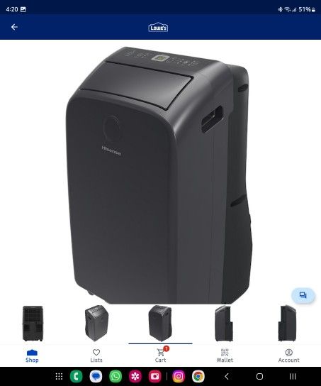 Hisense 10,000 BTU Inverter Dual-Hose Portable Air Conditioner AC