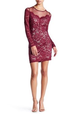 Burgundy Lace Dress Size: L
