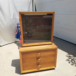 Mid Century Drawer Cabinet Hutch