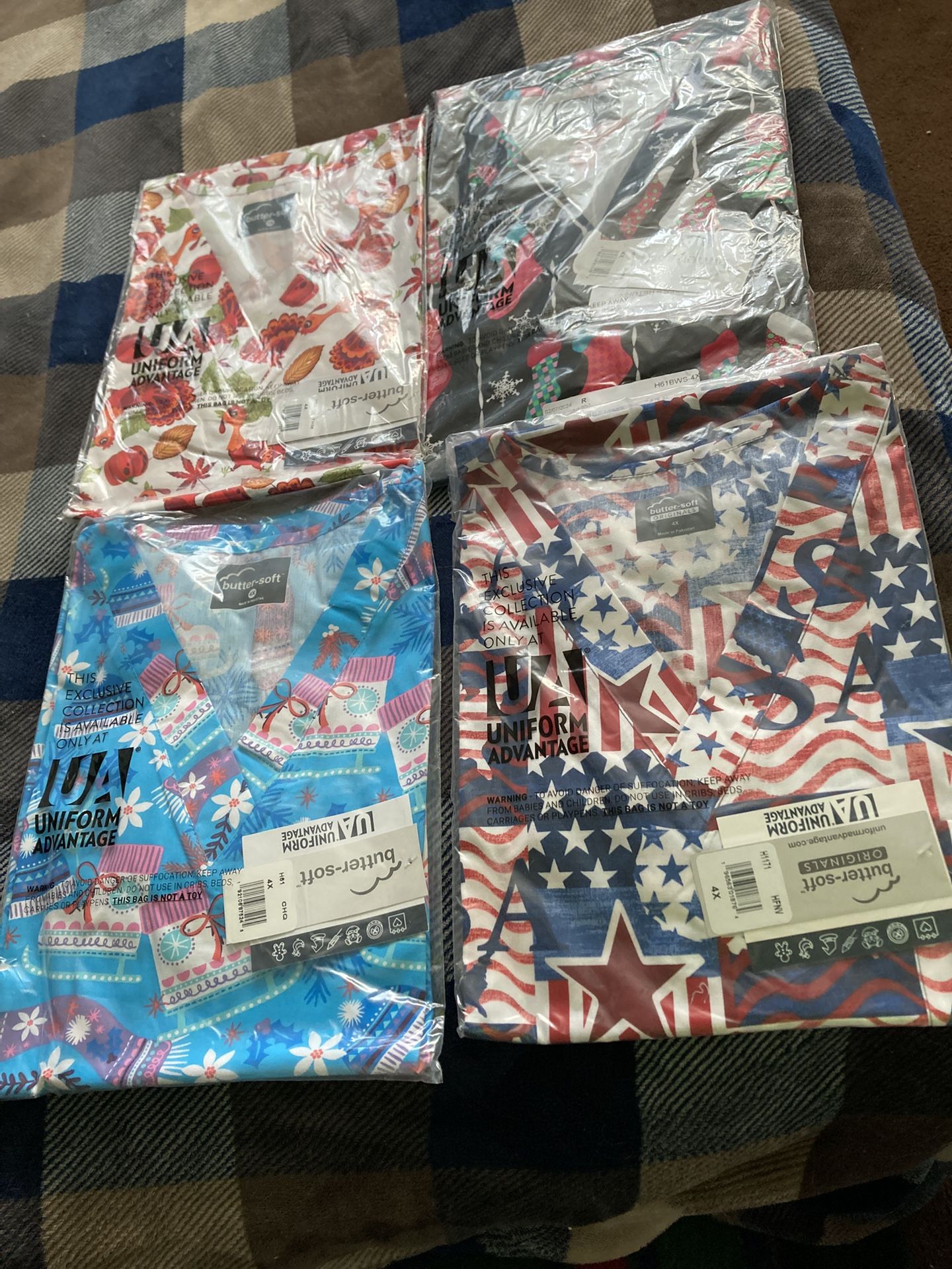 4X Uniform Scrub Tops