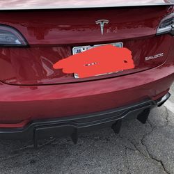 Tesla Model3 Real Carbon Fiber Rear Diffuser