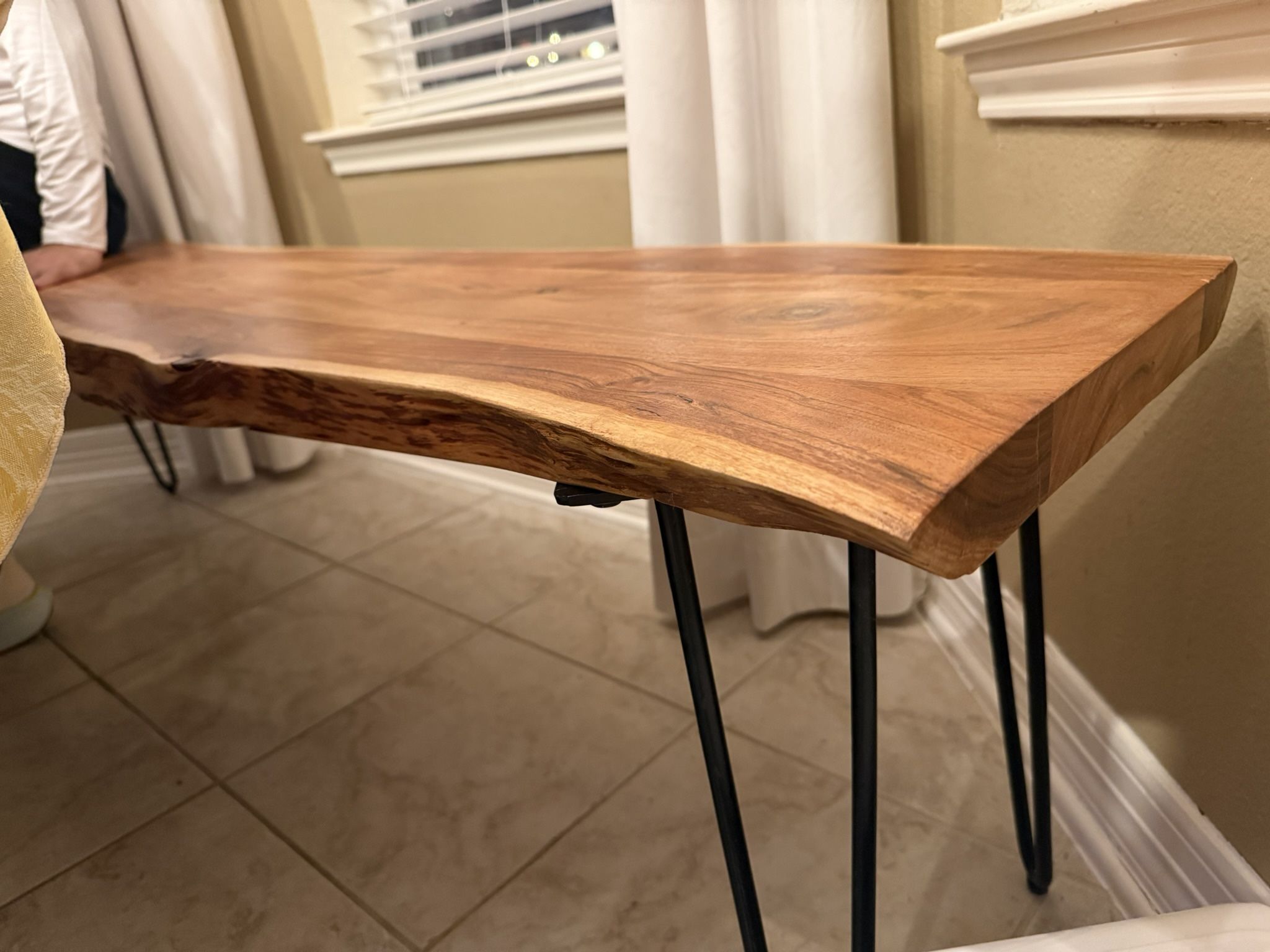 Wooden Bench Acacia wood/ metal legs 70”