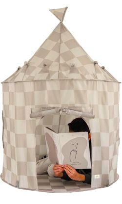 Kids Play Tent Castle with Checkered Pattern