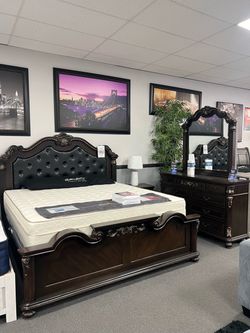 4PC Brown King Bedroom Set
