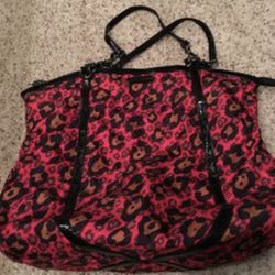 Betsey Johnson Pink Cheetah Print Tote Bag 
