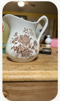 Charlotte Royal Crownford Staffordshire Brown Floral Pitcher