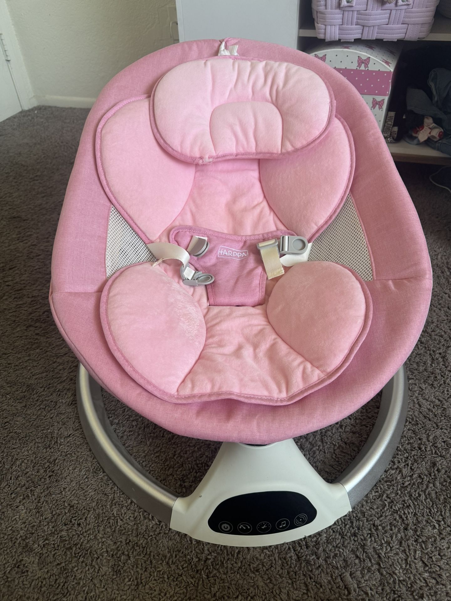 Pink Harppa Electric Baby Swing