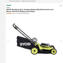 RYOBI Mower (1 Year Used)