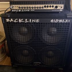 GK  BACKLINE 600  BASS AMP , AND GK BACKLINE  4X10 BLX BASS CABINET ,  IN VERY GOOD CONDITION. $325