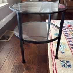 Circular Glass End Table