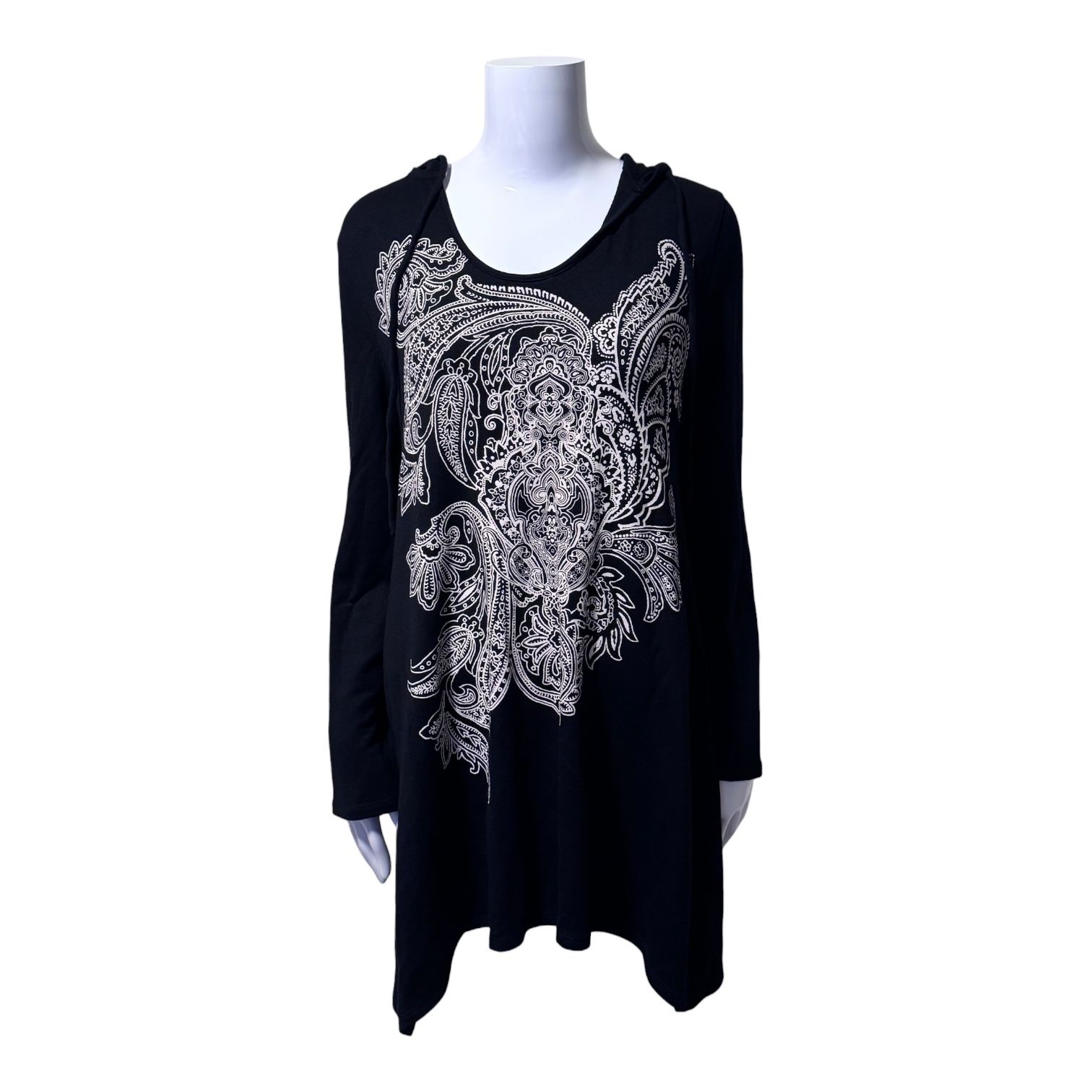 Soma Hoodie Sharkbite Lounge Dress Size L Mandala Paisley Print