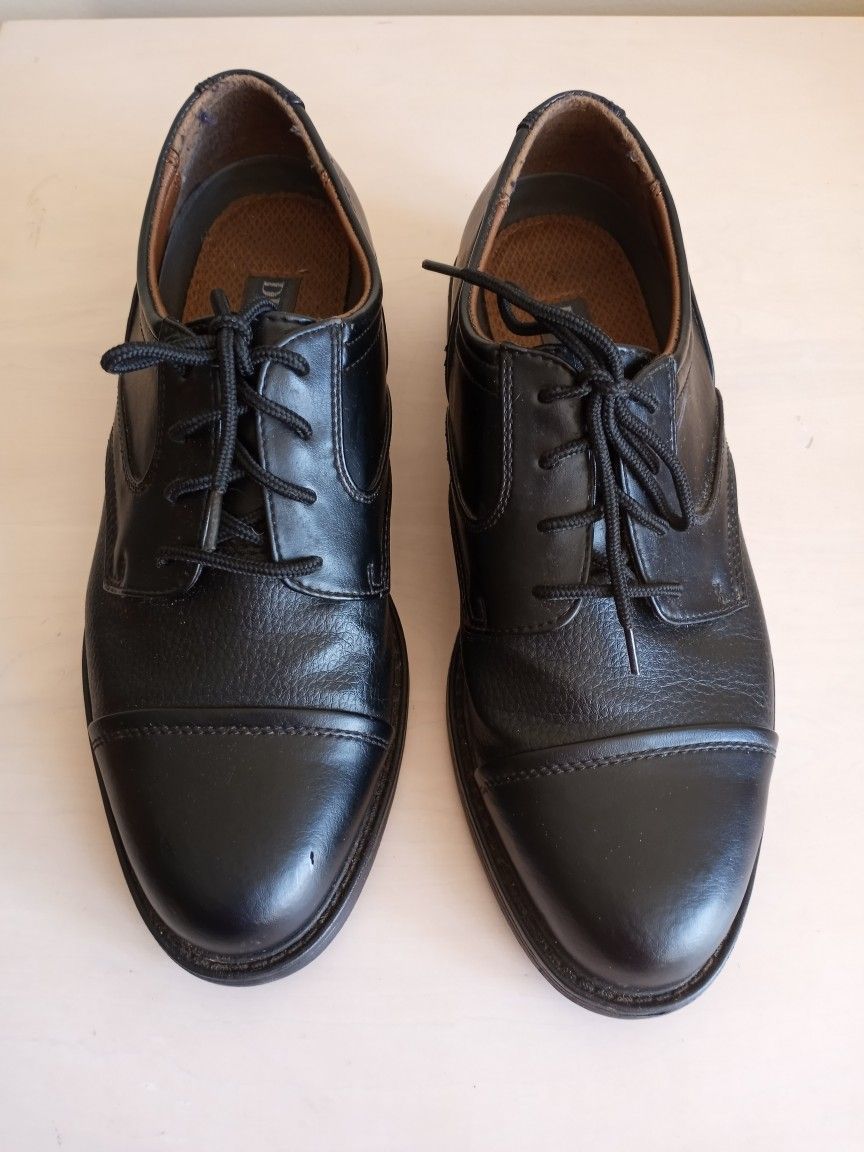 Men's Durasoft Black Tie Dress Shoes 10.5