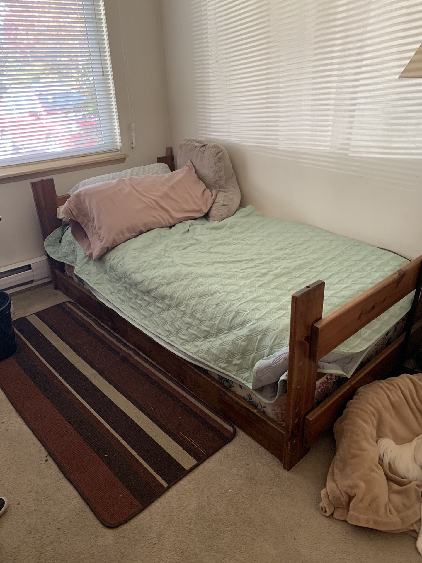 Twin bed frame, mattress & box spring