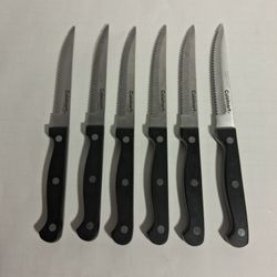 Cuisinart Classic 6 piece black triple rivet steak knife set $10 FIRM