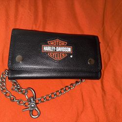 HARLEY BAR & SHIELD TRUCKER WALLET WITH CHAIN