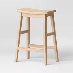Threshold Modern All Wood Counter Height Barstool Natural 