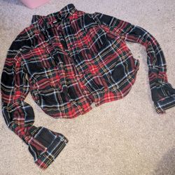 Crop top bdg women flannel 