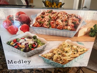 Medley 3 piece casserole set new in box