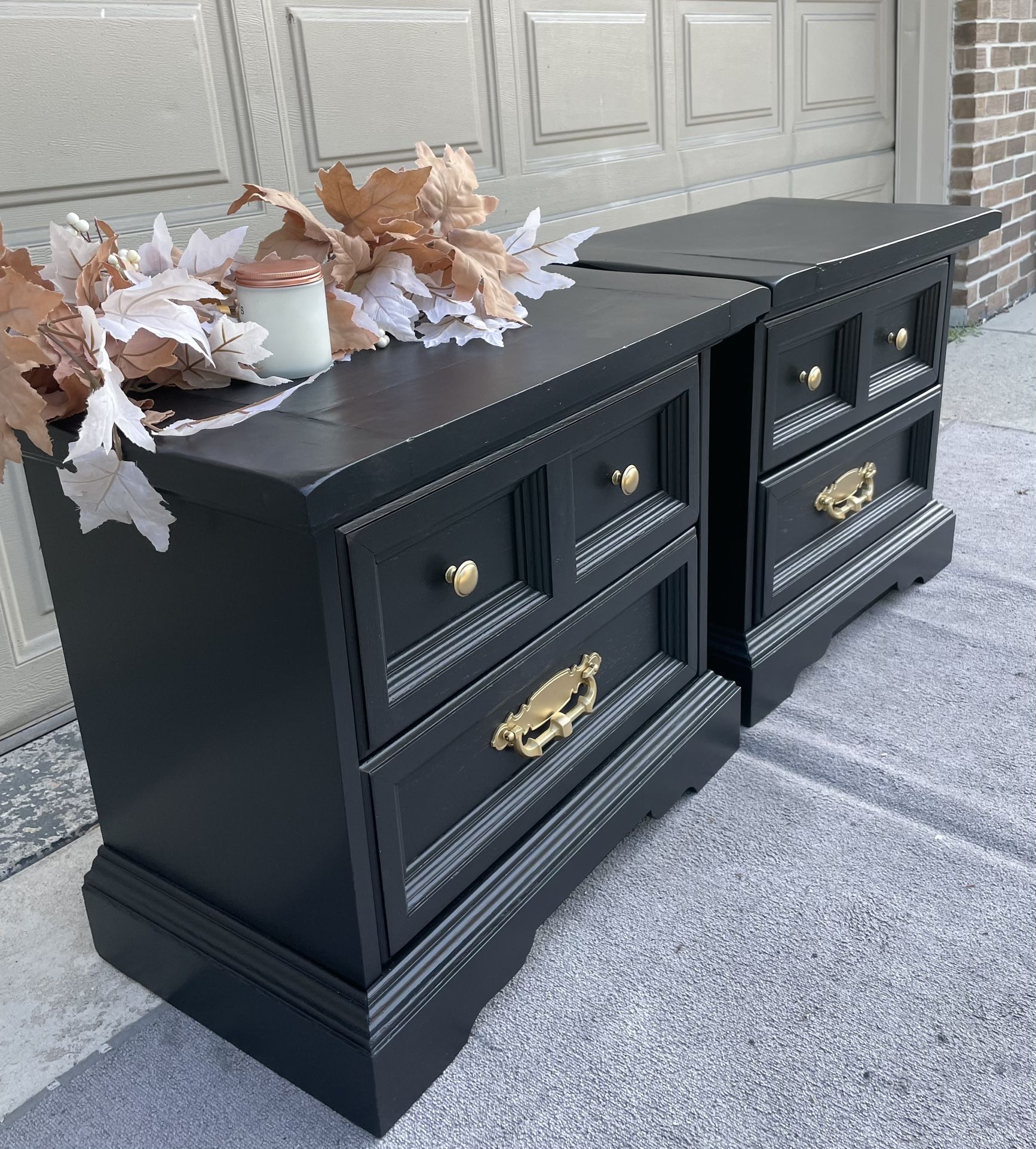 Beautiful Black Bassett Nightstands Imperfect Tops 