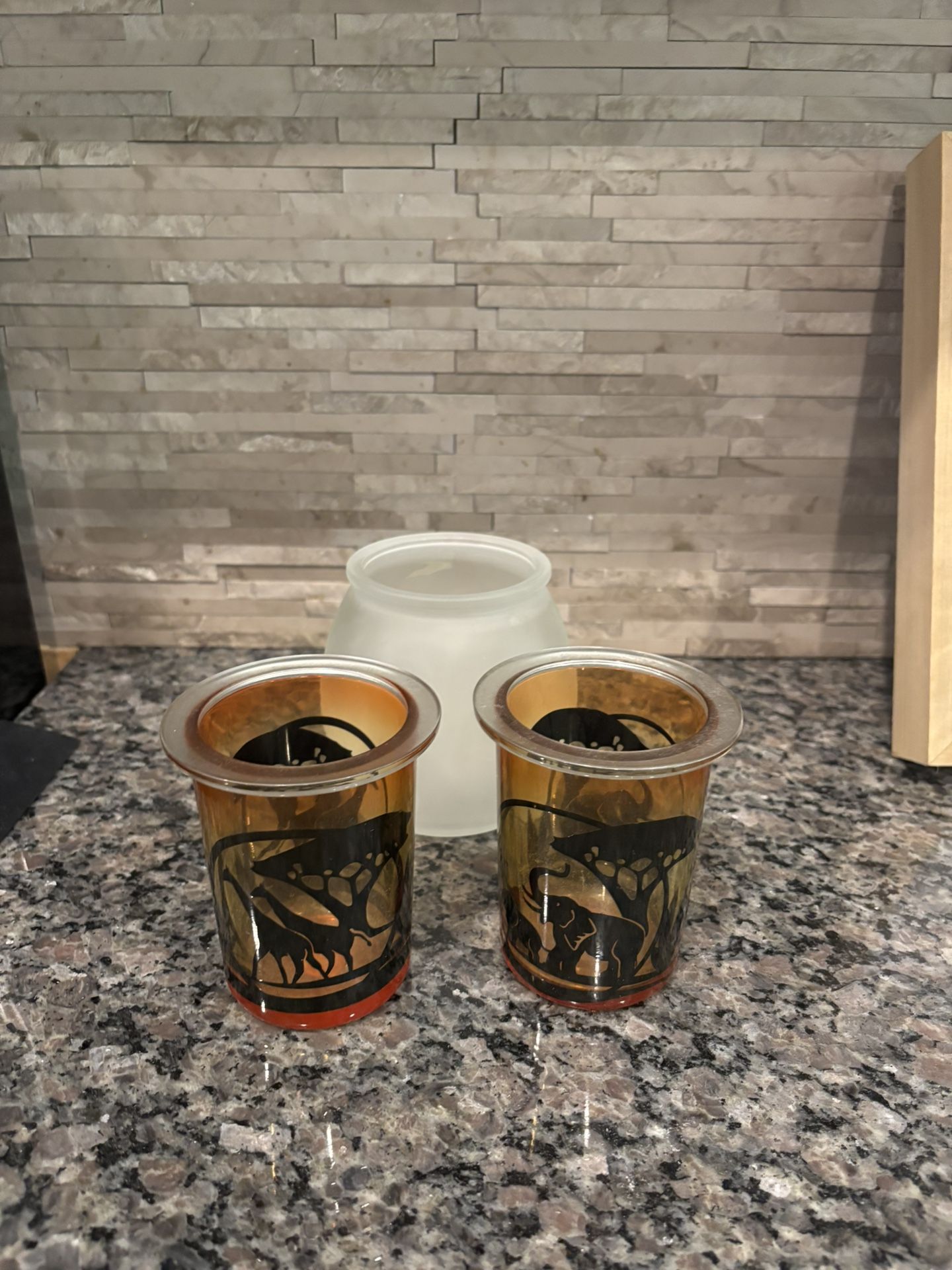 Candle Holder With 2 safari inserts