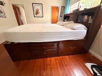 CA king bed frame with dresser drawers