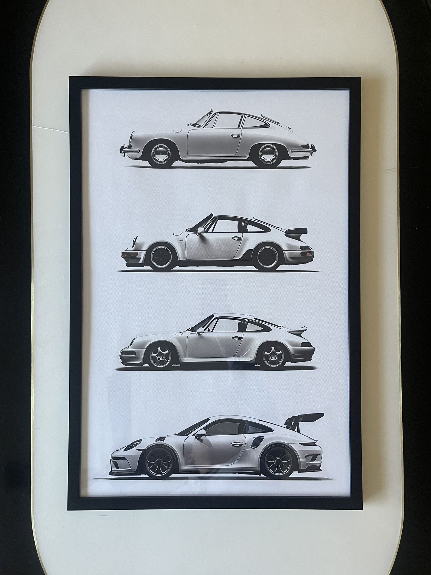 Framed Canvas of Porsche Sports Cars - New