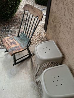 Rustic style intentionally distressed smaller , rocking chair , very sturdy