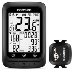 COOSPO Bike Computer GPS Wireless, ANT+ Cycling Computer GPS with Bluetooth, Multifunctional ANT+ Bicycle Computer GPS with 2.4 LCD Screen, Bike Speed