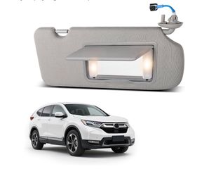 Passenger side solar visor for Honda CRV 2017-2022, Right side sun visor with light and mirror, gray