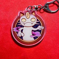 Alolan Meowth Acrylic Keychain – Dark-Type Pokémon Charm ✨