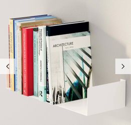 NIB 17” Floating Metal Shelves for wall, White, set of 6