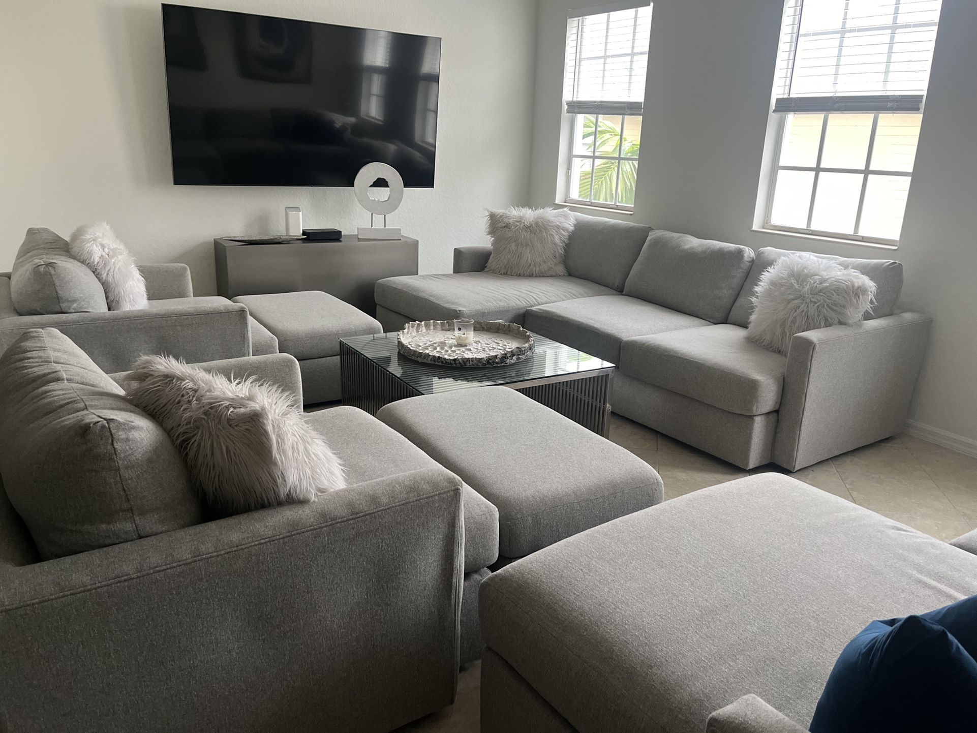 Grey Large Modern Couch